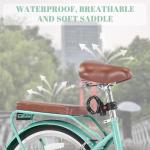 24/26 Inch Foldable Beach Cruiser Bike for Womens, 7 Speed Womens Bike with Basket and Coffee Cup, Commuting Bicycles for Women, Lightweight Complete Cruiser Bikes Bicycle for Ladies​​ Adults