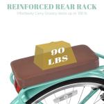 24/26 Inch Foldable Beach Cruiser Bike for Womens, 7 Speed Womens Bike with Basket and Coffee Cup, Commuting Bicycles for Women, Lightweight Complete Cruiser Bikes Bicycle for Ladies​​ Adults