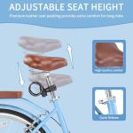 24/26 Inch Beach Cruiser Bike for Women Folding Bikes, 7-Speed Womens Bike with Basket and Coffee Cup, Womens Foldable Bicycle Commuter Bikes for Adults, Adjustable Seat & Dual V-Type Brakes