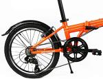 ZiZZO Via 20” Folding Bike-Lightweight Aluminum Frame Genuine Shimano 7-Speed 26lb (Metallic Orange)