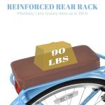 24/26 Inch Beach Cruiser Bike for Women Folding Bikes, 7-Speed Womens Bike with Basket and Coffee Cup, Womens Foldable Bicycle Commuter Bikes for Adults, Adjustable Seat & Dual V-Type Brakes