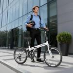 Outroad 20 Inch Folding Bike, 7-Speed Lightweight Foldable Bicycle for City Commuting, V Brake Adjustable Stem Folding Bikes for Adults/Men/Women, White