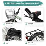 AVASTA 20 Inch Folding Bike for Men Male and Women Female with 7-Speed, Dual C-Brake, Fender, Rear Rack and Bicycle Basket, Green