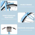 BGGFNZ Foldable Beach Cruiser Bike for Women, 24/26 Inch Folding Bikes for Women, 7 Speed Commute Bike with Basket Adult Womens Bicycles Folding Cruiser Bikes for Adults, City Commuting's Bicycle