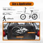 WOHAIPA 20" Foldable Bicycle, 7 Speed Non-Slip Folding Bike W/Dual Disc Brake & Adjustable Design, Folding Bikes for Adult City Commuter Bicycle