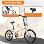 WUSILILU Folding Bike, Foldable Bicycle with 7 Speed Gears 20-inch Wheels Easy Folding City Bicycle with Dual Disc Brakes for Adult, Teenager, Traveling, Exercising, Commuting