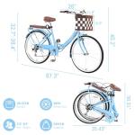 BGGFNZ Foldable Beach Cruiser Bike for Women, 24/26 Inch Folding Bikes for Women, 7 Speed Commute Bike with Basket Adult Womens Bicycles Folding Cruiser Bikes for Adults, City Commuting's Bicycle