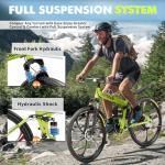 Max4out 26 Inch Folding Mountain Bike, 21 Speed Full Suspension Bicycle with High-Carbon Steel, Dual Disc Brake Non-Slip Quick Release tire for Adults/Men/Women(LH-Green)