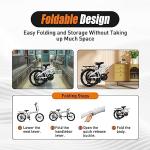 WOHAIPA 20" Foldable Bicycle, 7 Speed Non-Slip Folding Bike W/Dual Disc Brake & Adjustable Design, Folding Bikes for Adult City Commuter Bicycle