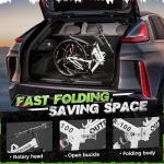 MarKnig 26 Inch Adult Folding Bikes, Mountain Bicycles with Full Suspension, Dual Disc Brake, High Carbon Steel Frame, Foldable Bike for Men/Women/Teen, HM-White