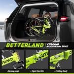 Brightpeak 26" Folding Mountain Bike - 21-Speed Gears, Full Suspension, Dual Disc Brakes, High-Carbon Steel Frame, Quick-Release Foldable Design for Adults & Teens (Green)