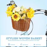 kaiwrxin 26 Inch Folding Beach Cruiser Bike for Women, 7-Speed Ladies Bike with Basket & Rack (Blue)