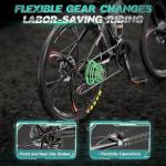 Outroad 26 Inch Folding Mountain Bike, 21 Speed Full Suspension High-Carbon Steel MTB Foldable Bicycle, Dual Disc Brake Adjustable Seat and Non-Slip Folding Bikes for Adults/Women/Men,Black