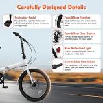 LIYUANJUN 20 Inch Folding Bike, 7 Speed Foldable Bike Height Adjustable High Carbon Steel Frame Dual Disc Brakes Folding Bicycle for Adults Teenager Men and Women (White)…
