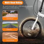 WUSILILU Folding Bike, Foldable Bicycle with 7 Speed Gears 20-inch Wheels Easy Folding City Bicycle with Dual Disc Brakes for Adult, Teenager, Traveling, Exercising, Commuting