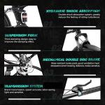 Outroad 26 Inch Folding Mountain Bike, 21 Speed Full Suspension High-Carbon Steel MTB Foldable Bicycle, Dual Disc Brake Adjustable Seat and Non-Slip Folding Bikes for Adults/Women/Men,Black