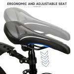 Bruce & Shark 26" Folding Mountain Bike for Men, 21 Speeds Full Suspension Commuter Bicycle, High Carbon Steel & Disc Brakes, Portable City Outdoor Bike for Adult Youth Teen