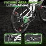 MarKnig 26 Inch Adult Folding Bikes, Mountain Bicycles with Full Suspension, Dual Disc Brake, High Carbon Steel Frame, Foldable Bike for Men/Women/Teen, HM-White