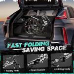 Outroad 26 Inch Folding Mountain Bike, 21 Speed Full Suspension High-Carbon Steel MTB Foldable Bicycle, Dual Disc Brake Adjustable Seat and Non-Slip Folding Bikes for Adults/Women/Men,Black