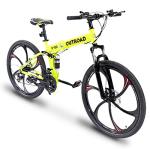 Outroad Folding Mountain Bike Foldable/Unfoldable Bike 26 Inch for Adult, 21-Speed Dual Suspension High-Carbon Steel MTB Foldable Bicycle, Dual Disc Brake Folding Bikes for Men Women