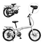 Lzerahera 20 inch Folding Bike Folding Compact City Commuter Bike with 7 Speed Gears Easy Folding City, Adjustable Stem, Bicycle Foldable Bicycle with Disc Brake Front and Rear Fenders