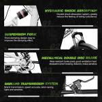 MarKnig 26 Inch Adult Folding Bikes, Mountain Bicycles with Full Suspension, Dual Disc Brake, High Carbon Steel Frame, Foldable Bike for Men/Women/Teen, HM-White