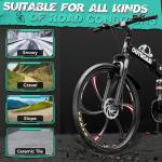 Outroad 26 Inch Folding Mountain Bike, 21 Speed Full Suspension High-Carbon Steel MTB Foldable Bicycle, Dual Disc Brake Adjustable Seat and Non-Slip Folding Bikes for Adults/Women/Men,Black