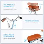 EISYROOD 26Inch Foldable Beach Cruiser Bike for Women, Womens Folding Bike with Basket, 7 Speed Commute Folding Bicycles with Cushion, V-Brakes, Quick Install for Adults, Womens (Blue)