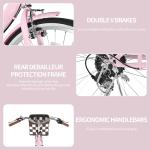 BGGFNZ 24/26 Inch Foldable Beach Cruiser Bike for Women, 7 Speed Folding Bikes for Adults, Womens City Bike with Basket & Adjustable Seat, Step Through Commute Bikes for Women Adults