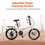 DCEHKR 20-inch Foldable Bike Folding Bicycle with 7-Gear Transmission, Front and Rear Disc Brakes Bicycle Made of Aluminum Alloy Folding Bike Suitable for Men Riding, Women Riding (Straight Bar)