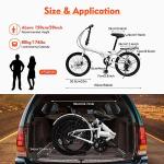 DCEHKR 20-inch Foldable Bike Folding Bicycle with 7-Gear Transmission, Front and Rear Disc Brakes Bicycle Made of Aluminum Alloy Folding Bike Suitable for Men Riding, Women Riding (Straight Bar)