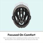 Schwinn Thrasher Helmet for Adults, White, Size 58-62 cm for Riders Ages 14+, Lightweight Microshell, Adjustable Dial and Straps, Interior Padding, 20 Air Vents, Removable Visor, Adult Bike Helmet