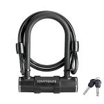 Kryptonite Bike U-Lock with Braided Steel Cable, High Security Anti-Theft Bicycle U Lock, 12mm Shackle and 8mm x4ft Length Security Cable with Keys for Scooter Road Mountain Bikes