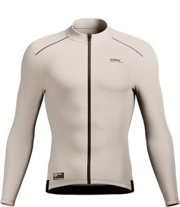 INBIKE Fleece Lined Cycling Jersey for Men Women, Winter Thermal Quick Dry Long Sleeve Bike Jacket with 3 Pockets, Full Zipper Lightweight Khaki L