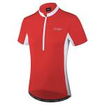 bpbtti Women's Half Zipper Short Sleeve Cycling Jersey Bike Biking Shirt with 3-Rear Pockets (Red/White, Large)