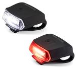 Schwinn Quick Wrap Bike Light Set, LED, 40 and 10 Lumen, Easy to Attach Headlight and Taillight, COB Lighting for Brighter Appearance, Tool-Free Install, Battery Operated, for City and Road Riding