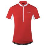 bpbtti Women's Half Zipper Short Sleeve Cycling Jersey Bike Biking Shirt with 3-Rear Pockets (Red/White, Large)