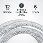 Schwinn Bike Cable Lock with Keys, 6 ft x 12 mm, Black & Silver, Durable Steel, Protective Vinyl Cover, Carrying Bracket for Transport, Anti Theft Protection, Bike Lock Cable for Security