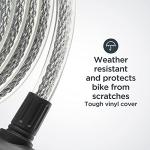 Schwinn Bike Cable Lock with Keys, 6 ft x 12 mm, Black & Silver, Durable Steel, Protective Vinyl Cover, Carrying Bracket for Transport, Anti Theft Protection, Bike Lock Cable for Security