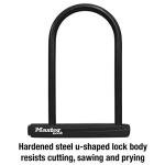 Master Lock Black Bike Lock with Key, Standard Size U-Lock for Bicycles and Other Outdoor Equipment, Anti-Theft Lock for Bikes, 8320D