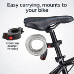 Schwinn Bike Cable Lock with Keys, 6 ft x 12 mm, Black & Silver, Durable Steel, Protective Vinyl Cover, Carrying Bracket for Transport, Anti Theft Protection, Bike Lock Cable for Security