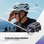 ROCKBROS Bike Helmet for Adult Men Women with Suggested Fit 58-62cm, Removable Goggles & Sun Visor, Lightweight with Adjustable Side and Chin Strap, Suitable for Myopia Glasses