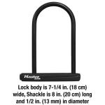 Master Lock Black Bike Lock with Key, Standard Size U-Lock for Bicycles and Other Outdoor Equipment, Anti-Theft Lock for Bikes, 8320D