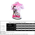 JPOJPO Womens Cycling Jersey Short Sleeve, Ladies Mountain Bike Shirts Bicycle Clothes Outfit Top for Cyclist Biking Cycle Riding Dirt Road BMX MTB Outdoor Running Workout Sports, Pink Girl Large