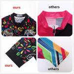 JPOJPO Womens Cycling Jersey Short Sleeve, Ladies Mountain Bike Shirts Bicycle Clothes Outfit Top for Cyclist Biking Cycle Riding Dirt Road BMX MTB Outdoor Running Workout Sports, Pink Girl Large