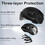 Lightweight Bike Helmet with LED Light & Goggles