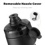 QuiFit Cycling Water Bottle 24oz, 2 Pack Sports Water Bottle BPA Free, Leakproof, Lightweight, With Dust Cap, Fits for Most Bike Drink Holder, for Biking, Running, Travel(Black+Black Orange, 24oz)