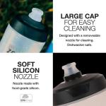 Zefal Magnum 975ml Bike Water Bottle – Translucent Black – Large 33 oz BPA-Free Polypropylene Cycling Bottle with Soft Silicone Nozzle, Odorless Taste, Secure Fit & Lightweight French Construction
