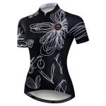PSPORT Womens Cycling Jersey Short Sleeve Bike Shirt Road Bicycle Jersey Summer Biking Tops with 3 Rear Pockets