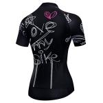 PSPORT Womens Cycling Jersey Short Sleeve Bike Shirt Road Bicycle Jersey Summer Biking Tops with 3 Rear Pockets